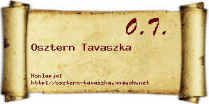 Osztern Tavaszka névjegykártya